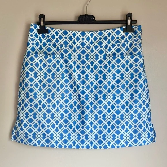 Vineyard Vines Performance Skort Skirt Women’s Blue Printed Skort Size 4 - Picture 1 of 8
